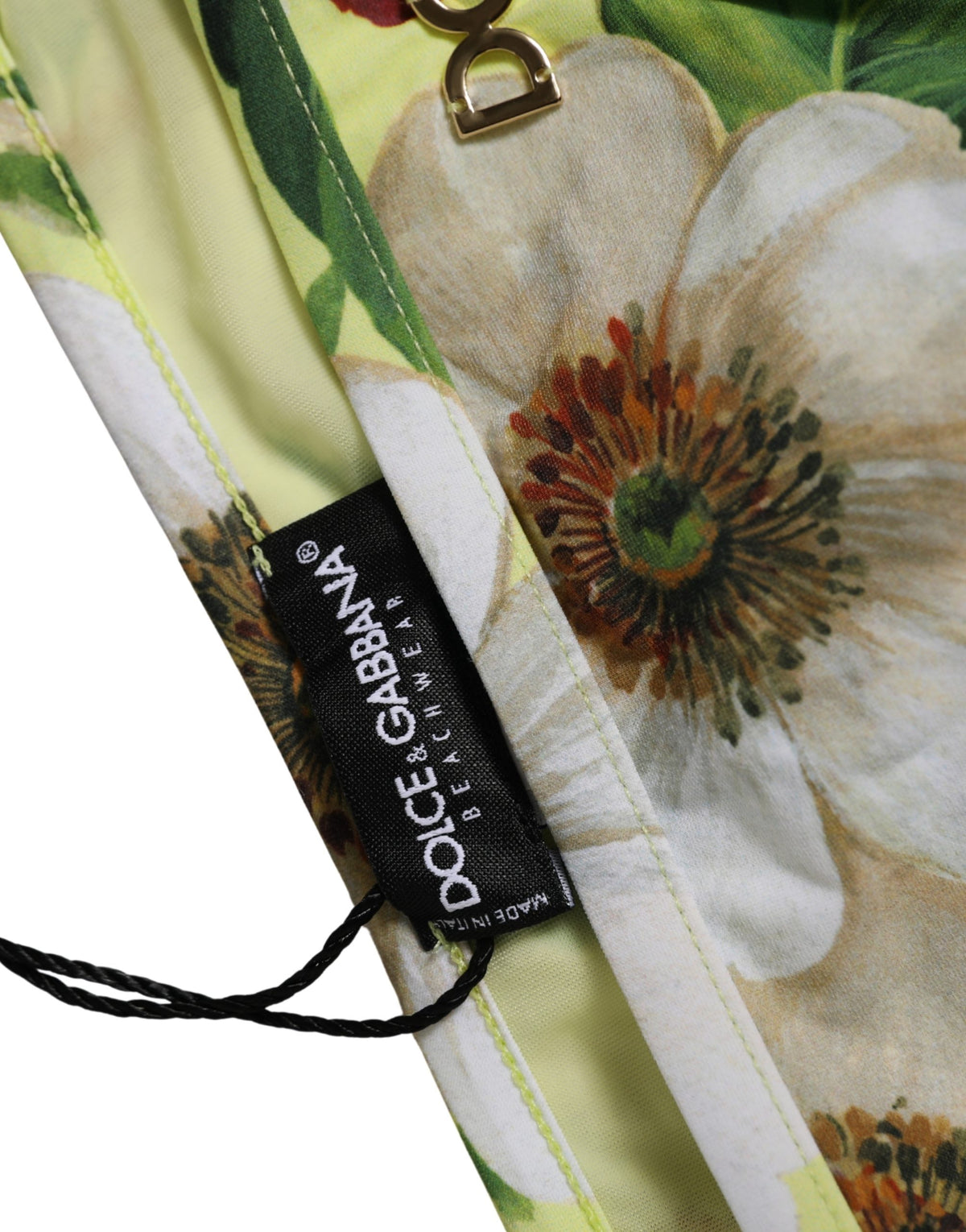 Dolce & Gabbana Bikinislip aus Nylon mit gelbem Blumenmuster