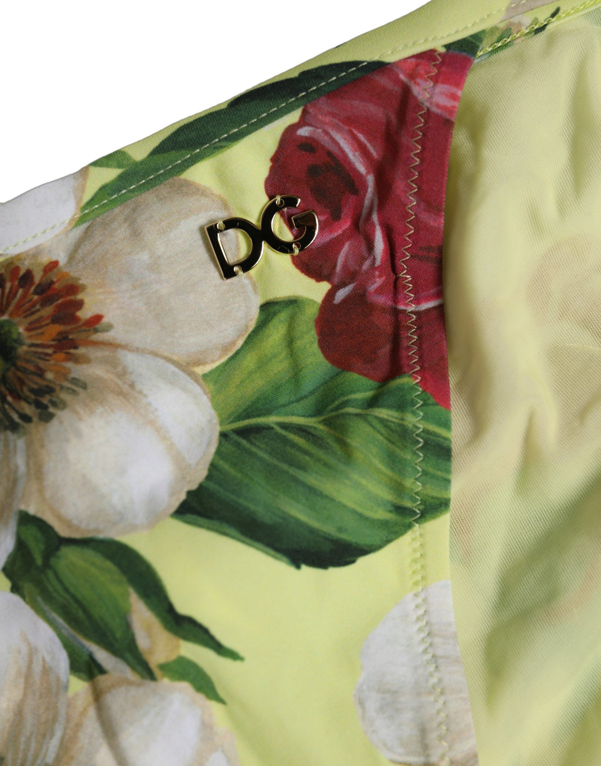 Dolce & Gabbana Bikinislip aus Nylon mit gelbem Blumenmuster