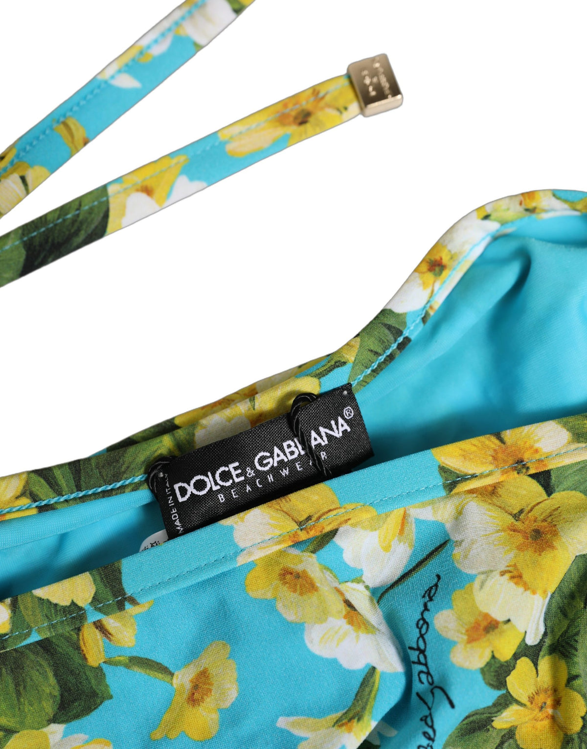 Dolce & Gabbana Badehose mit blauem Blumenmuster aus Nylon