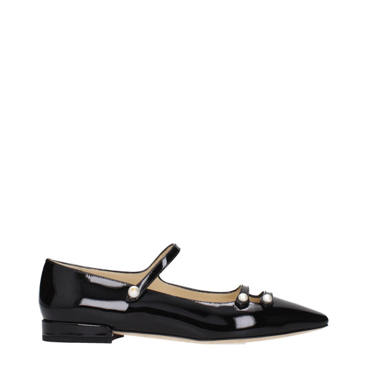 Jimmy Choo Black Leather Ballet Flats