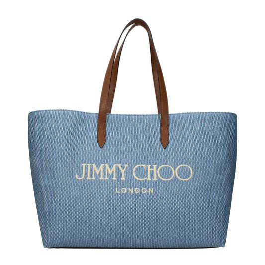 Jimmy Choo Light Blue Fabric Shoulder Bag