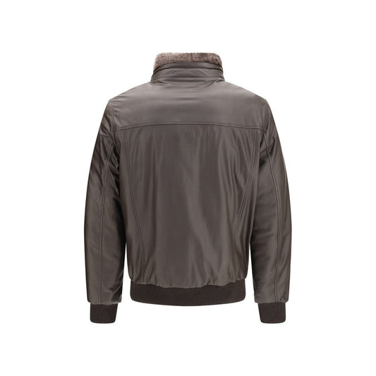 MooRER Brown Leather Leather Jacket