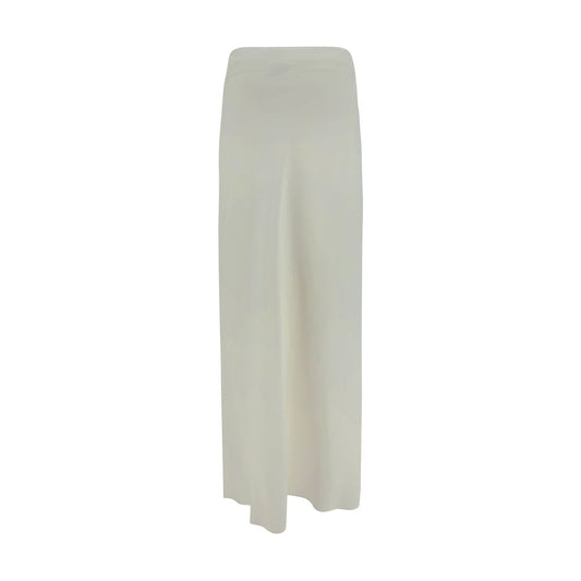 Brunello Cucinelli White Viscose Long Skirt