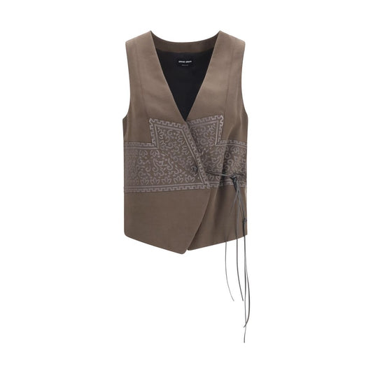 Giorgio Armani Brown Silk Sleeveless Jacket