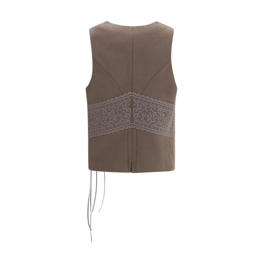 Giorgio Armani Brown Silk Sleeveless Jacket