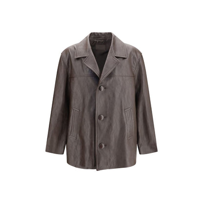 Saint Laurent Black Wool Oves Aries Leather Jacket