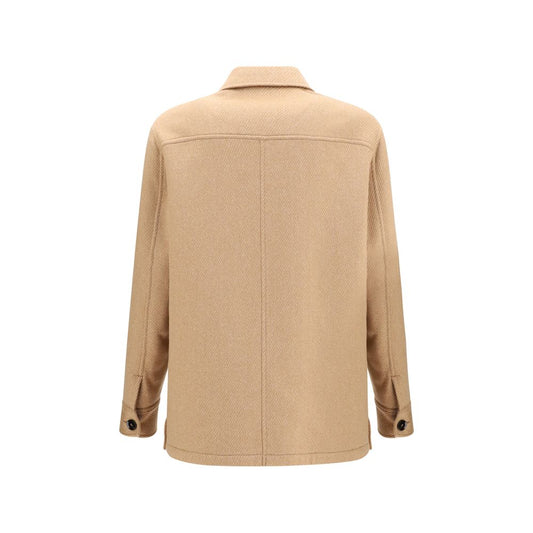 Brioni Beige Cashmere Leather Jacket