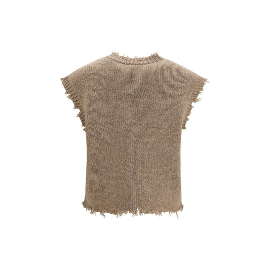 R13 Beige Cashmere Sleeveles Sweater