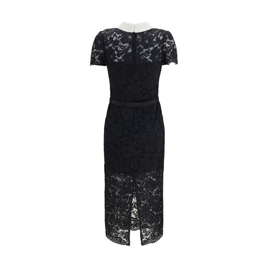 Self-Portrait Black Polyester Casual Dress