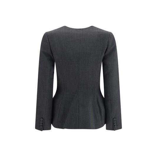 Self-Portrait Gray Polyester Full-Length Jacket