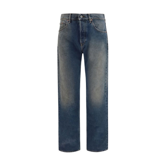 Golden Goose Blue Cotton Straight-Leg Jeans