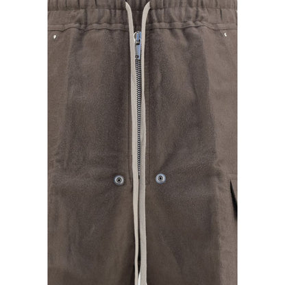 Rick Owens Gray Ramie Cargo Pants