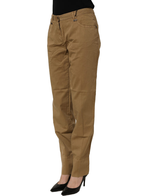 PLEIN SUD Brown Straight Cotton Stretch Chino Pants