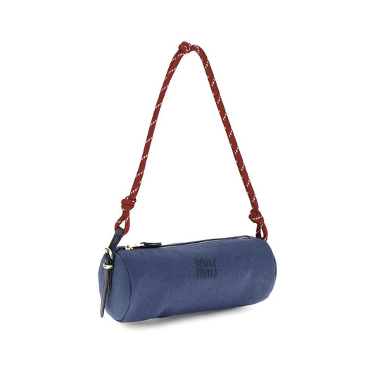 Miu Miu Blue Cotton Shoulder Bag