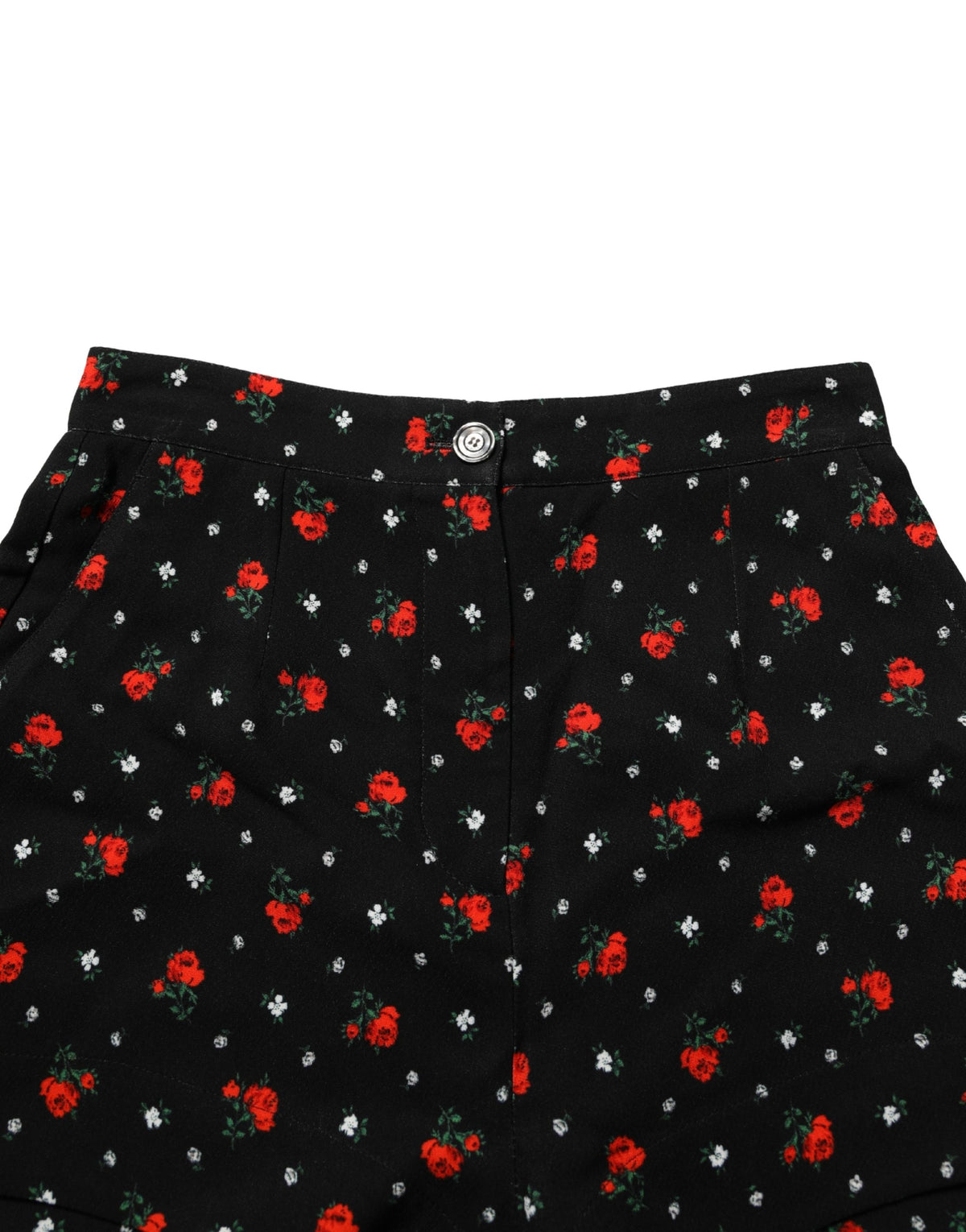 Dolce & Gabbana Schwarze florale High-Rise Damen Hot Pants Shorts
