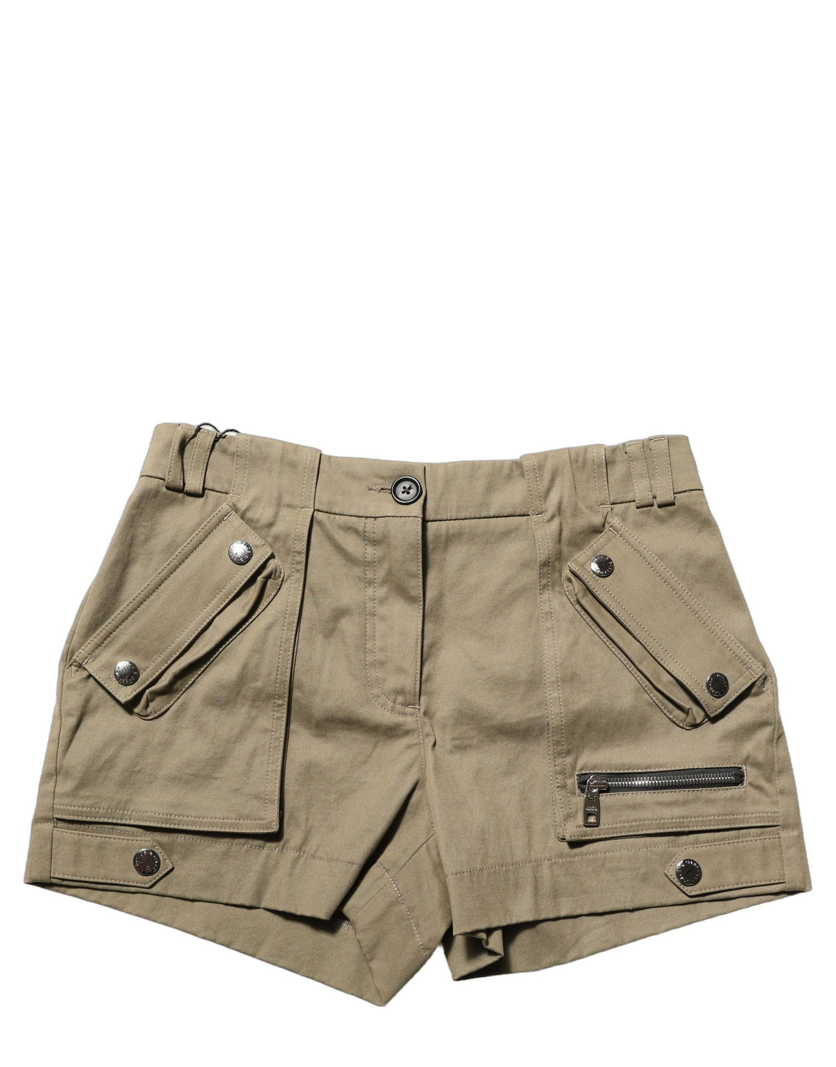 Dolce & Gabbana Grüne Baumwoll-Cargo-Hotpants mit mittlerer Bundhöhe