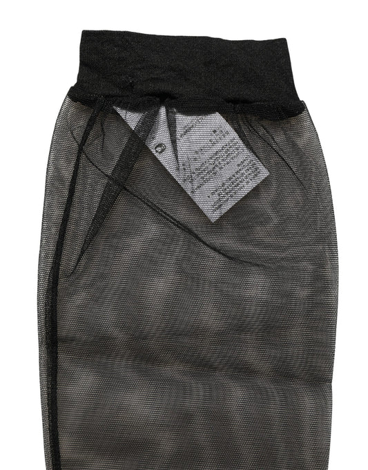 Dolce & Gabbana Black Nylon Mesh Sheer Calf Long Accessory Socks