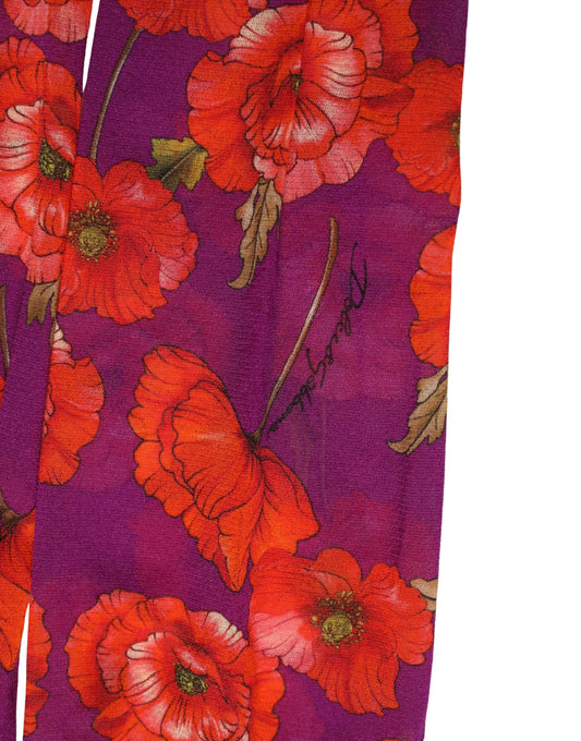 Dolce & Gabbana Purple Nylon Floral Print Tights Stockings Socks
