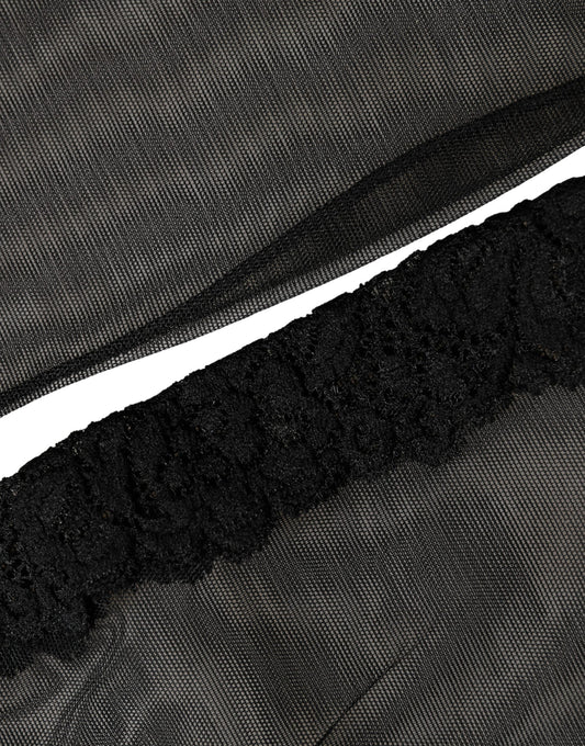 Dolce & Gabbana Black Nylon Mesh Sheer Calf Long Accessory Socks