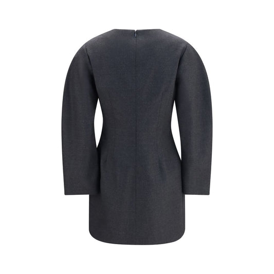 P.A.R.O.S.H. Gray Wool Oves Aries Casual Dress