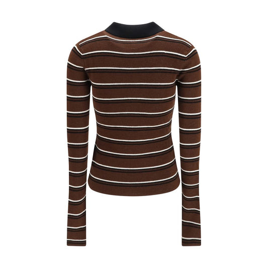 Ganni Brown Wool Oves Aries Dress Shirt