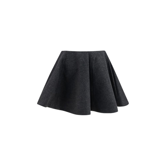 Ganni Gray Wool Oves Aries Midi Skirt