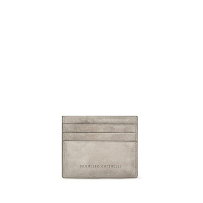 Brunello Cucinelli Gray Calf Leather Bos Taurus Wallet
