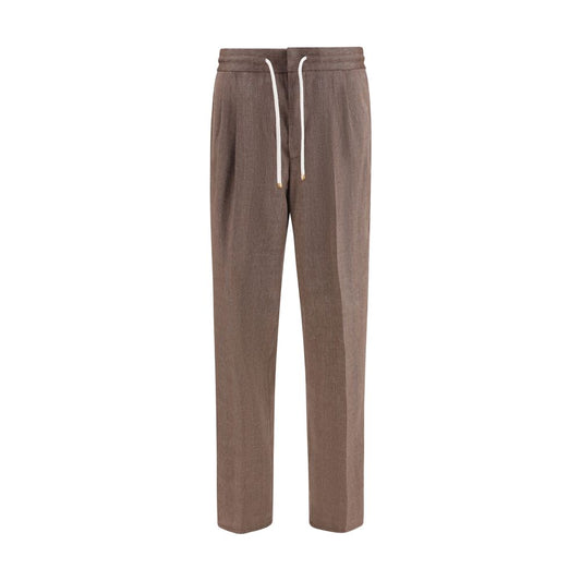Brunello Cucinelli Brown Linen Casual Pants