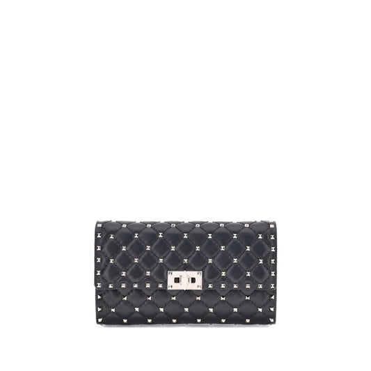 Valentino Garavani Black Calf Leather Bos Taurus Shoulder Bag