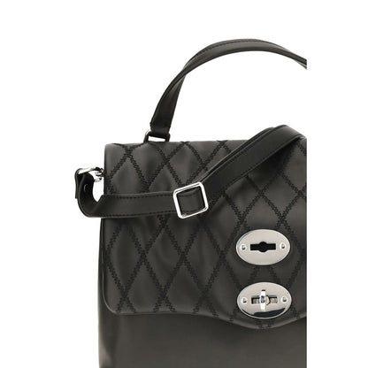 Zanellato Black Calf Leather Bos Taurus Shoulder Bag