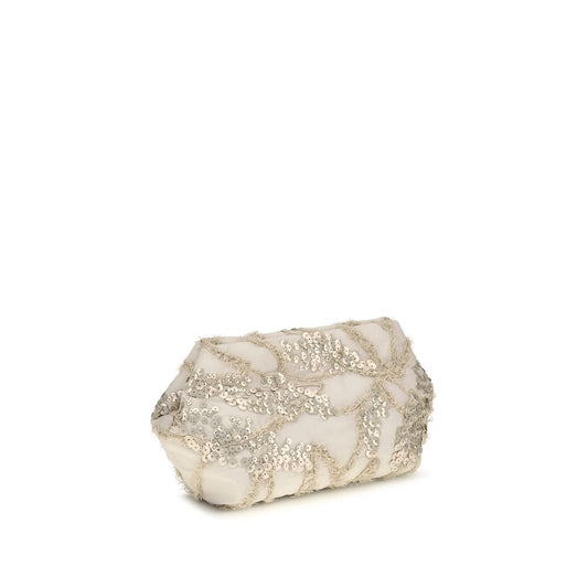 Brunello Cucinelli Beige Silk Clutch Bag