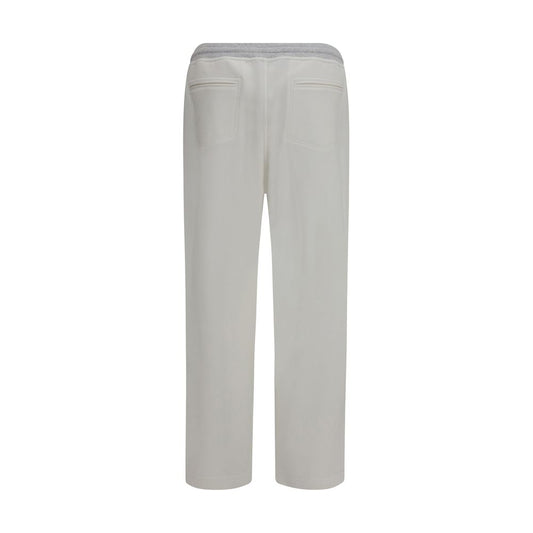 Brunello Cucinelli White Cotton Casual Pants