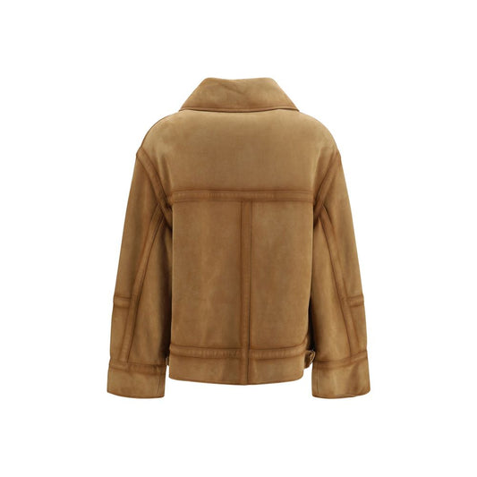 Ermanno Scervino Brown Leather Bomber