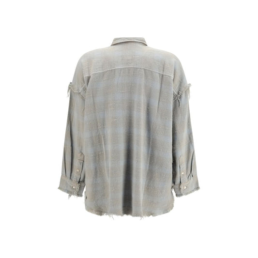 R13 Blue Cotton Pattern Shirt
