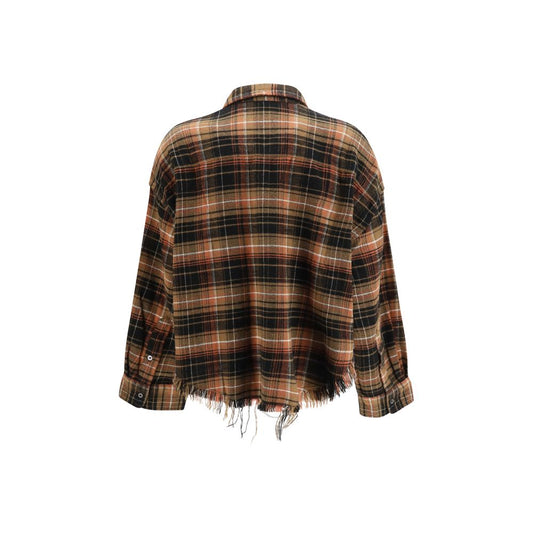 R13 Brown Cotton Pattern Shirt