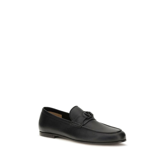 Valentino Garavani Black Deer Slip-On Loafers
