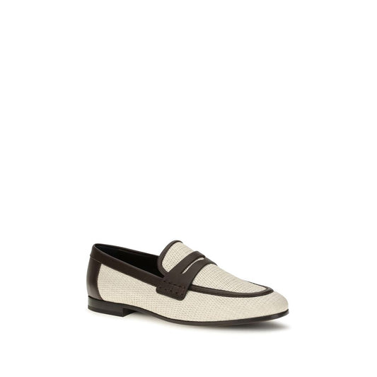 Brunello Cucinelli Beige Polyamide Slip-On Loafers