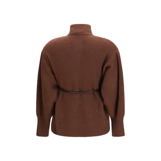 Brunello Cucinelli Brown Wool Oves Aries Cardigan