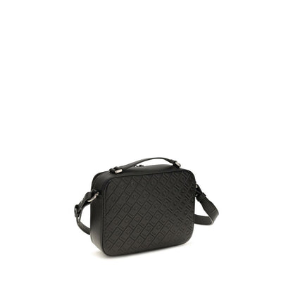 Ferragamo Black Calf Leather Bos Taurus Shoulder Bag