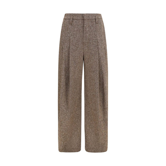 Brunello Cucinelli Brown Wool Oves Aries Casual Pants