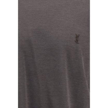 Saint Laurent Brown Silk T-Shirt