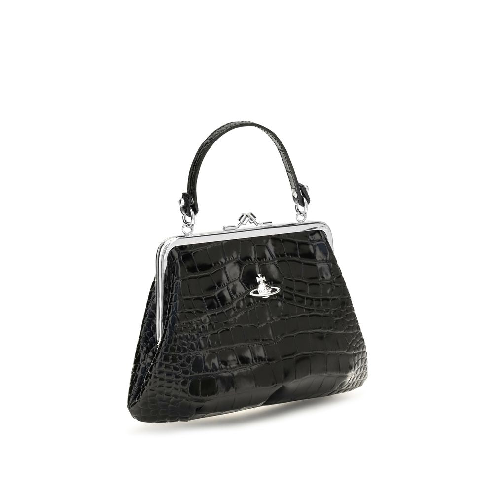Vivienne Westwood Black Calf Leather Bos Taurus Shoulder Bag