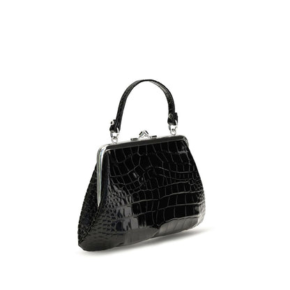 Vivienne Westwood Black Calf Leather Bos Taurus Shoulder Bag