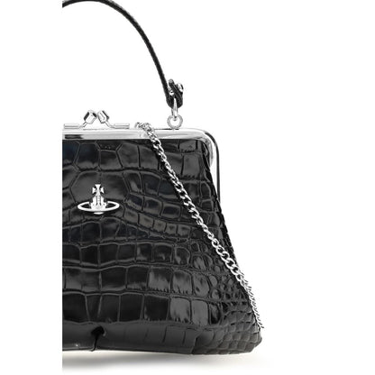 Vivienne Westwood Black Calf Leather Bos Taurus Shoulder Bag