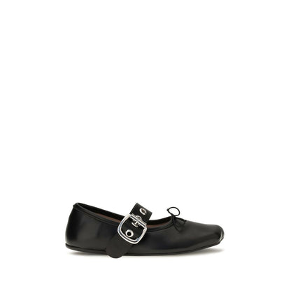 Vivienne Westwood Black Calf Leather Bos Taurus Ballet Flats