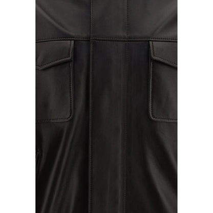 Dolce & Gabbana Brown Lamb Ovis Aries Aries Leather Jacket