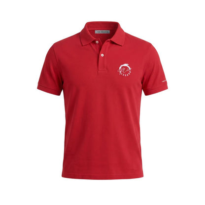 Trussardi Beachwear Rotes Poloshirt aus Baumwolle für Herren
