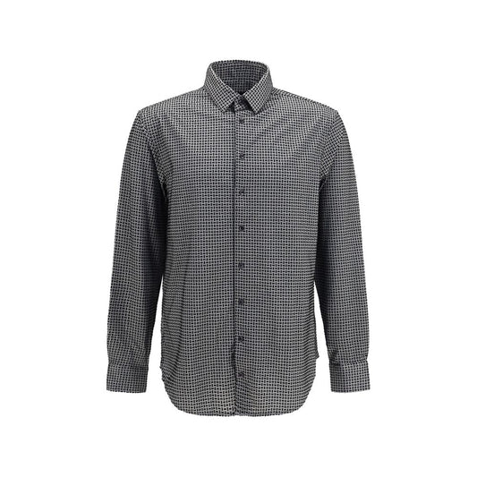 Giorgio Armani Gray Cotton Pattern Shirt