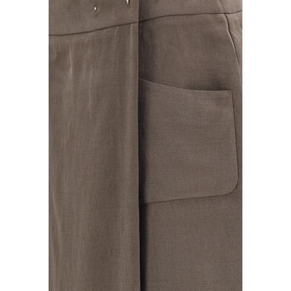 Giorgio Armani Brown Silk Long Skirt