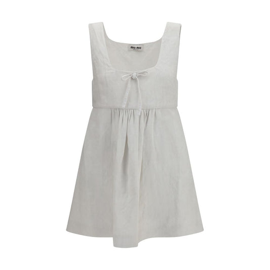Miu Miu White Linen Casual Dress